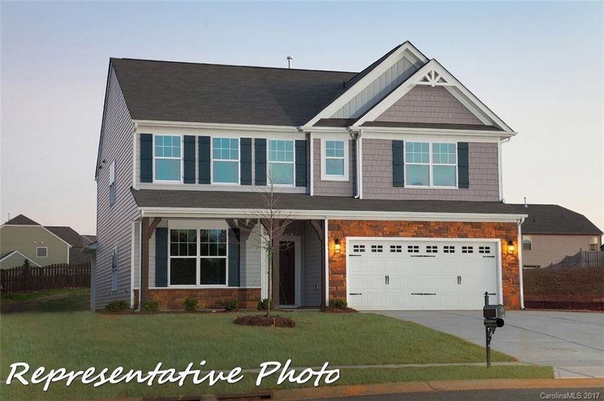 Our Davidson plan features a study on the main level and Master BR with sitting area on the 2nd floor!  Upgraded plumbing & light fixtures, interior trim package, stamped carriage style garage door, iron rail & pickets and upgraded flooring!  Premier kitchen includes upgraded maple cabinets & hardware, quartz countertops with ceramic tile backsplash and stainless appliances.  Come see this lovely home today!