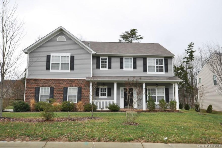 Lovely home on a corner lot, pretty front porch. Formal dining room, Large kitchen with center island opens up to breakfast room and great room. Study or music room on main. Great room features a gas log fireplace. Nice back yard with enlarged patio area, fenced yard and storage shed. Four large bedrooms upstairs and also there is a loft/bonus room area. This is a great house with a lot of space.