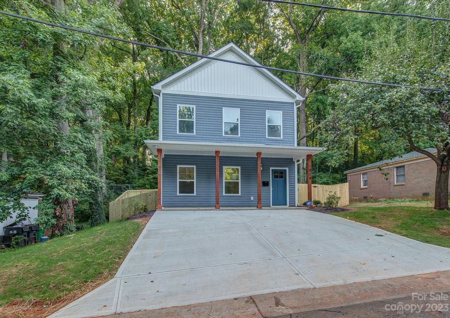 Beautiful semi-custom home in charming Washington Heights. The open kitchen offers solid wood cabinets with soft closing doors and drawers, gas range with pot filler above, microwave, dishwasher, and fridge with ice maker. The spacious island features a fireclay apron front sink and a commercial style faucet. The main level hosts a gas fireplace, a walk-in pantry, and a spacious laundry room. The primary bedroom offers dual sinks and a large tile shower with glass door. Windows all have 2" blinds; bathrooms are complete with accessories and towel rods; and a large fenced in backyard with beautiful woods.