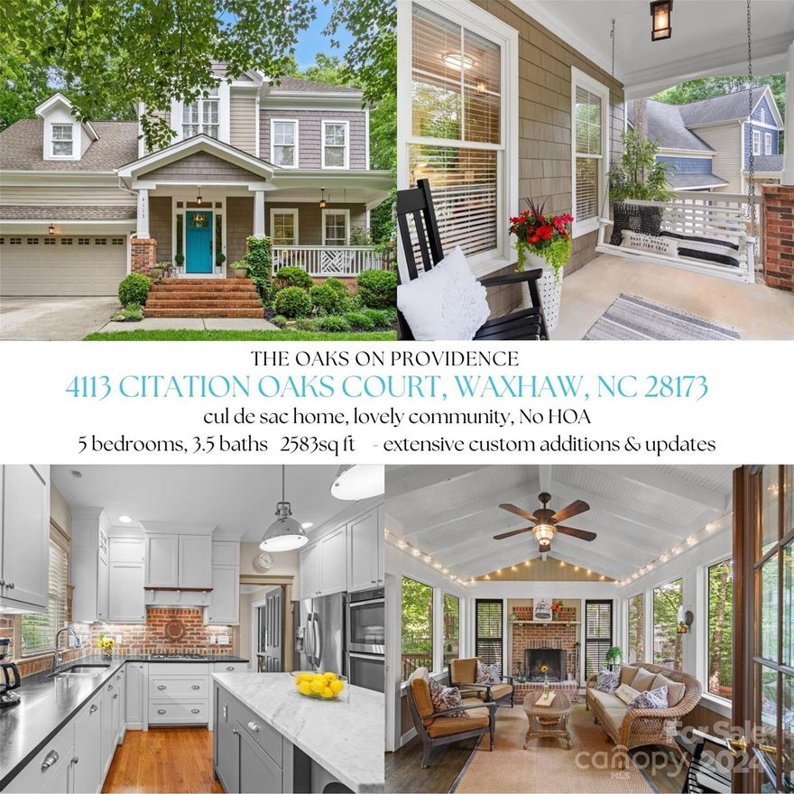 Don't blink, there's too much to see! Step into luxury farm house style living where every detail captivates. Your new favorite spot awaits on the screened porch with a custom wood-burning fireplace. The chef's kitchen dazzles with custom cabinetry, Bosch stovetop, granite & marble countertops, double oven, and charming brick backsplash. Admire the open living space featuring more custom built-ins and a stunning fireplace surround. Retreat to the primary suite with shiplap accents, a large custom closet and 5-piece bathroom. Need MORE space? A bonus room with built-ins and surround sound awaits. Accessibility is available with a main-level bedroom and en suite, complete with a ramp from the back of the home. Also don't miss the charming pocket French doors in the study. Outside, rock on your front porch or entertain on the deck overlooking the fenced yard. Your dream home is here – like nothing else you will find in this area for this price. And no HOA! Act fast to make it yours.