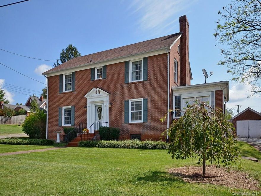 Enjoy regal architectural style with modern accents in this Colonial home located in the heart of downtown Canton.  Sitting atop a level lot this home features an elegant staircase, several historic touches, living room with gas logs & a charming sun room with endless possibilities.  Modern kitchen with built in spice cabinet & a stately formal dining room.  Over sized master bedroom plus full bathrooms on both levels & an unfinished basement perfect for storage.  Storage shed & detached garage.