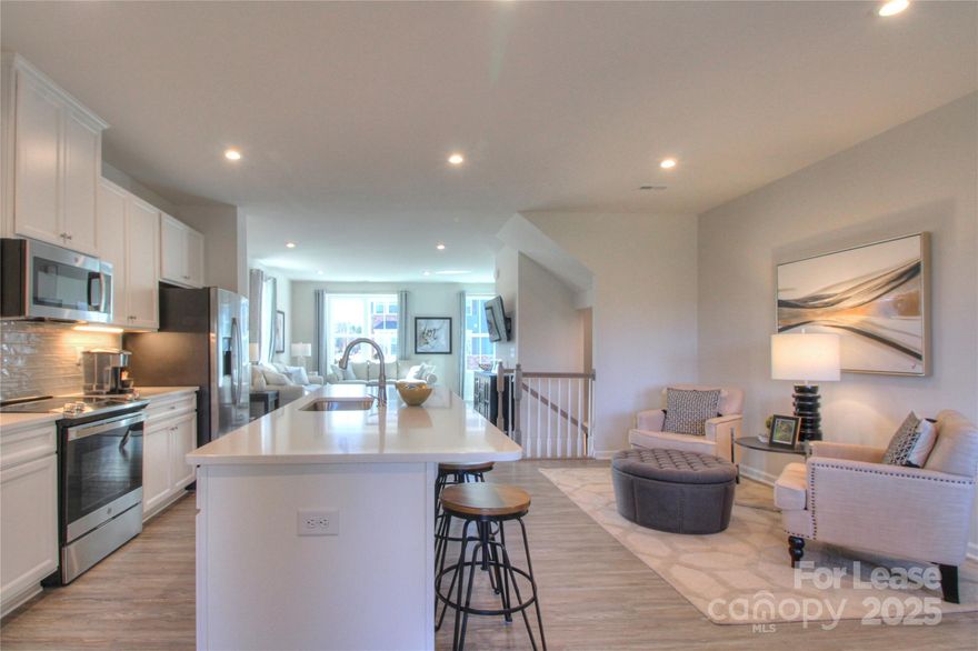 Exquisite 3-story townhome residence. Notable features include: Spacious 2,000+ sq/ft. 4-bed, 3.5-bath balanced live/work open floor-plan, oversized kitchen, island and service pantry, built-ins, walk-in closets, attached 2-car garage, rear balcony, previous Ryan Homes "Strauss" model townhome end-unit. All just minutes to I-485, 74/Bypass, Matthews, Waverly and Rea Farms area shopping, with easy access to Uptown Charlotte. Top-rated Union County Porter Ridge school district. Welcome home! *To protect against fraud, always confirm listing details with a licensed broker and/or the property manager directly. Do not rely on social media postings. We Verify and require a govt. issued ID, valid cell# and/or application to tour our properties. No self-guided tours. All tours must be scheduled.