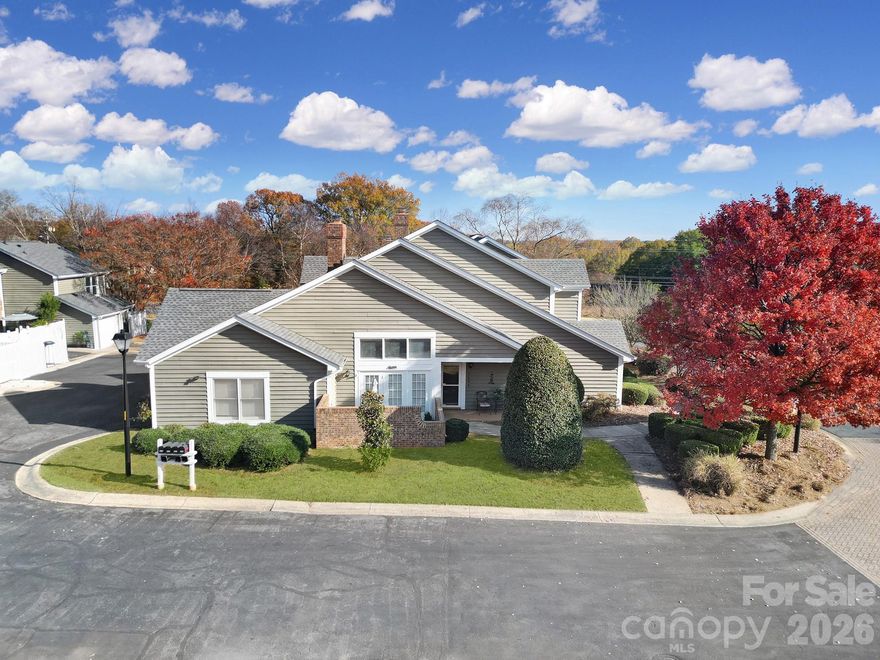 Put Your Personal Touches on this Lovely Three Bedroom 2.5 Bath Home - with Primary Bedroom on Main Level, Dual Patios, AND Two Car Garage in Sought-After Quail Hollow Location! Soaring Two-Story Entry Allows for Great Natural Light, and Open Floorplan is Perfect for Entertaining. Living Room with Vaulted Ceiling and Fan, and Open to Dining Room with Custom Light Fixture. Kitchen with Tile Floors, Custom Cabinetry with Glass Insets, Granite Countertops and Tile Backsplash, with Direct Access to Side Patio. Spacious Primary Bedroom with Ceiling Fan, Dual Closets, Large Vanity and Ensuite Bath. Upstairs you will Find Two Additional Generously Sized Bedrooms Which Share a Full Hallway Bath, Perfect for Guests, Family or Office Space. HOA includes Exterior Maintenance, Landscaping, and Water! Tree-Lined Community Features Clubhouse, Fitness Center and Outdoor Pool. Convenient to Schools, Restaurants and Minutes to Southpark and Quail Hollow Shopping. This Home Offers both Comfort and Convenience in an Exceptional Location. Don't Miss Out!