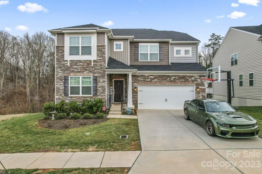 WELCOME HOME! This GEM in GASTONIA is a MUST SEE! This beautiful 6 bed, 4.5 bath, 4,260 sq. ft., 3 story home sits on .29 acres & was built in 2020. Open the door to a spacious, open-concept 1st floor with LVP throughout.  Featuring an office, dining room, large gathering room anchored by a cozy fireplace, a gourmet kitchen that boasts quartz countertops & an amazing island, & two custom drop-zones.  Upstairs features 4 generously sized secondary bedrooms, jack & jill bathroom, & a remarkable owner’s suite. The custom walk-in closet was thoughtfully designed with key amenities for functionality. An upgraded, finished walk-out basement features a bedroom, full bath, & large great area, & extra storage. Outside you will find a fenced yard that backs to trees, a screened in porch, two story deck with access from both the basement & the first floor. Community features include a pool & walking trails. There are truly too many upgrades to list. Come and see the GEM in Gastonia for yourself.