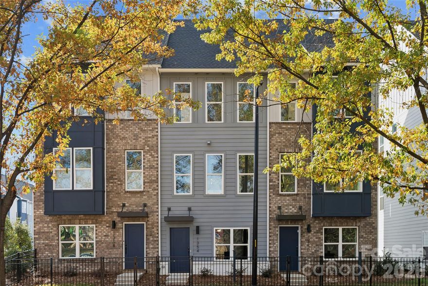 Uptown City Views.  Located just minutes from Optimist Hall, less than a mile from the AvidXchange music factory, and only 2 miles from BOA Stadium. Finance incentives available.
Iron Creek is a luxury townhome community with an exquisite selection of four-story townhome designs featuring rooftop terraces and 2-car garages.
This Dunhill floorplan showcases versatile living spaces designed with your city lifestyle in mind. The main living area is highlighted by a spacious great room, casual dining area, a well-crafted kitchen with access to the outdoor, rear deck, and a powder room for your guests. On the third level, the primary suite is enhanced by a large walk-in closet and a lavish private bath featuring dual vanities and a luxe shower with a bench seat. Adjacent, the guest bedroom features an en-suite bath and roomy closet. The fourth floor has another bedroom perfect for an office with great views from the stunning, rooftop terrace.