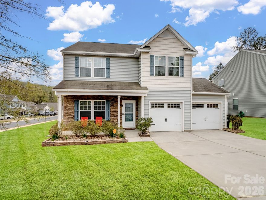 Beautifully updated home situated on a spacious corner lot with a fenced backyard offering added privacy. Fresh interior paint, updated fixtures, plush new carpet, and gorgeous LVP flooring installed in 2024 enhance the home’s modern appeal. The open-concept floor plan features a gourmet kitchen with stainless steel appliances, granite countertops, subway tile backsplash, staggered white cabinetry, and pull-out drawers for added convenience. A flexible main-level room is perfect for a home office, playroom, or additional living space. The spacious primary suite boasts a tray ceiling, crown molding, garden tub, separate shower, and raised vanity. Additional highlights include a laundry room with built-in shelving for extra storage, an updated hall bath with quartz countertops and soft-close drawers, and the refrigerator conveying with the home. Conveniently located near downtown York, local shopping and dining, York Comprehensive High School, and just minutes from Lake Wylie with easy access to Rock Hill and Charlotte.