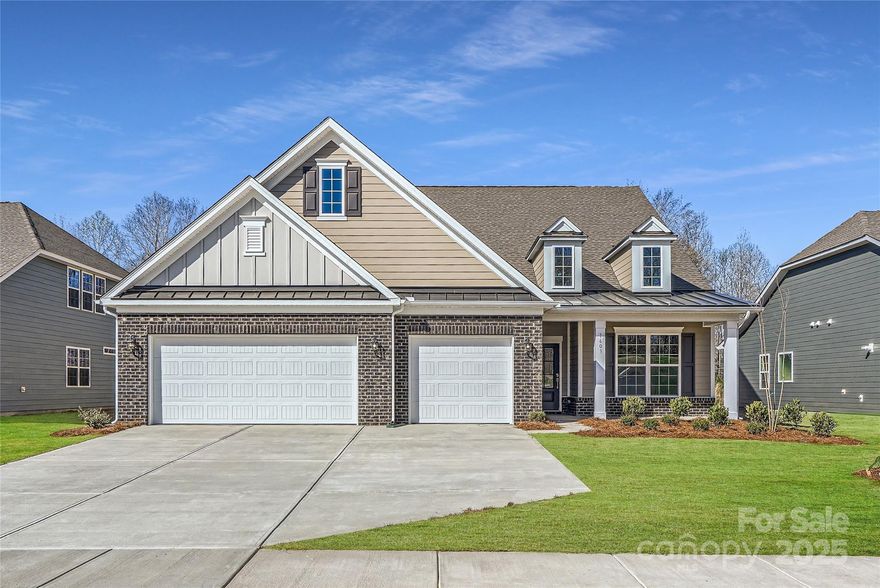 The Gilliam floorplan is a new two-story home that combines comfort and elegance. It features a formal living and dining room for entertaining, a family room for casual gatherings, a covered porch, three-car garage and a sunroom for indoor-outdoor living. Two secondary bedrooms and a lavish owner’s suite are made for rest and relaxation. Upstairs are a versatile loft and a fourth bedroom. Options for upgrade include: a study in lieu of a living room. Plus, our signature Everything's Included program means you will get a gourmet kitchen with double ovens and cooktop, quartz or granite kitchen countertops, subway tile backsplash, ceramic tile, luxury vinyl plank flooring, and a gas fireplace (per plan) at no extra cost! Harris Mill located in a sought-after Indian Land, offers luxury homes and quarter acre and wooded homesites. Homeowners will enjoy nearby proximity to great shopping and dining at the Promenade at Carolina Reserve, Waxhaw, and Ballantyne.
