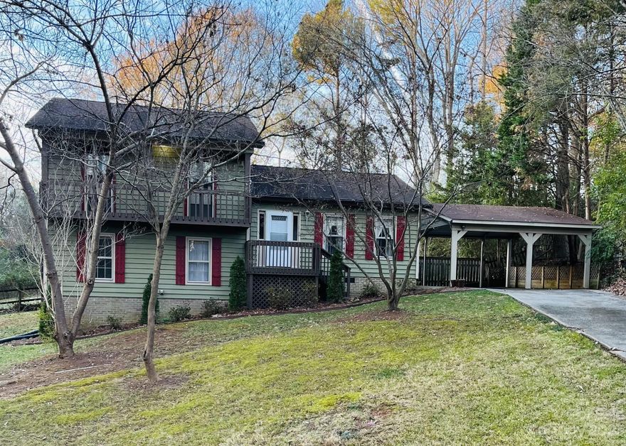 Well maintained home in a great neighborhood in Belmont. Located in the county, no city taxes. Tucked away in the back of the neighborhood in the cul de sac. Home features spacious kitchen with stone backsplash, large dining area, formal living room, large den with fireplace. Bonus room downstairs could make a great 4th bedroom or office. Wonderful private yard with patio, deck, 2 car carport, building, firepit.