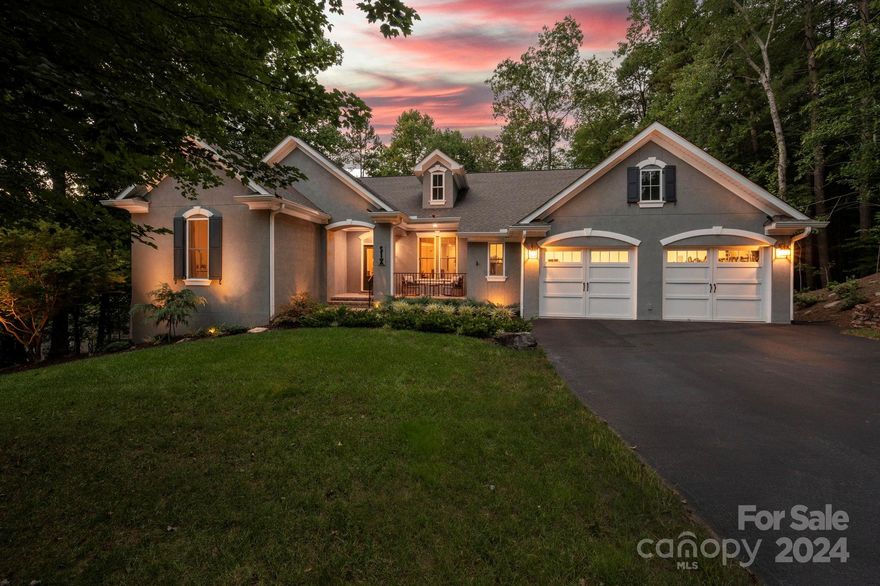 Renovated large and well-finished home on a private quiet site in Biltmore Lake. Wooded lot with creek below. 
New owners touched almost every area of home with quality updates. Some of the highlights include new painted exterior with outdoor lighting. A new huge deck has been added for your entertaining. Primary bathroom updated as well. Lots of updates in kitchen including all Bosch appliances…. Lower level has 2 more bedrooms and entertainment areas for friends and family.  Office below and crafts room/office above offer the special space you appreciate.  This is a must see if you find other homes lacking in certain areas.