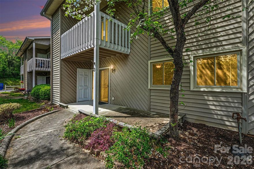 Welcome to Candlewood Square, a well-maintained community in a prime Concord location. Conveniently located across from Atrium Health Cabarrus and just minutes from Carolina Mall, I-85, shopping and dining.  This main-level 2BR/2BA condo offers easy one-level living with your assigned parking space just outside the door, plus visitor parking nearby. Located in Building D at the back of the community, the unit offers a peaceful setting with a patio overlooking trees and a walkway leading directly to the parking area. The patio also includes a private storage closet. Inside, you will find a spacious living and dining area, and the washer, dryer and refrigerator remain. The updated granite kitchen with undercounter lighting and updated bathrooms make coming home a treat. Community amenities include an outdoor pool. Per HOA, units MAY NOT BE RENTED OR LEASED. DOGS ARE NOT ALLOWED except as required by law for qualified service animals. Buyers should review all condominium documents prior to submitting an offer. Please contact CSI Management with any HOA or pet policy questions.