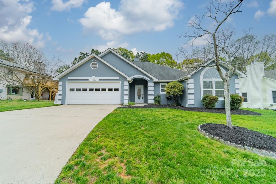 Charming Home with Scenic Views! Step into the spacious living room, where the high ceiling & cozy gas fireplace create a warm & inviting atmosphere. Enjoy serene views of the wooded backyard from the heated & cooled sunroom, perfect for year-round relaxation. The eat-in kitchen features granite countertops, a tile backsplash & full suite of appliances. The dining room provides ample space for gatherings. Designed w/ a desirable split-bedroom layout, this home offers 2 spacious bedrooms & a full bath on one side, while the primary suite enjoys privacy on the other. The primary suite boasts a walk-in closet, a bathroom w/ a soaking tub & separate shower, a linen closet & a double-sink vanity. The laundry room includes a washer & dryer that convey. Step outside onto the back deck, where you can take in peaceful morning sunrises overlooking the tranquil nature area. Home is being sold in as-is condition w/ no known defects & is priced accordingly. Offers due by 10 AM on 4/9.