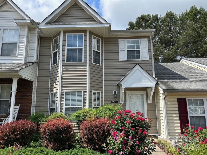 Spacious townhome in desirable Hanover community. Two Primary bedrooms each with their own en-suite bath and walk-in closet. Large Living Room w/bay windows and fireplace. Kitchen has a new dishwasher, island for prep work and sliding glass door to private patio. Laundry room comes equipped with washer/dryer. New LVP flooring on main & new carpet upstairs. Freshly painted interior. Two assigned parking spaces. Community pool. Great location near shopping and dining. $55 application fee per adult 18+.