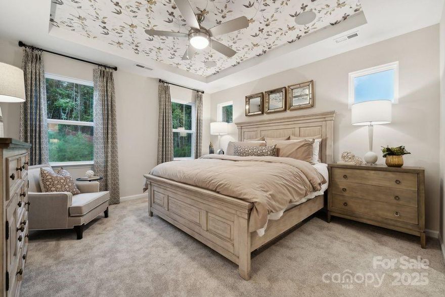 What's Special: Covered Patio | Gourmet Kitchen | Loft | Wooded View | No Rear Neighbors. New Construction - March Completion! Built by America's Most Trusted Homebuilder. Welcome to the Avon at 8667 Miles Gap Road in Ridge at Sugar Creek. This beautiful new end-unit townhome is designed for comfort and convenience. Step inside to a bright foyer that leads into the great room, seamlessly connected to the open-concept gourmet kitchen. You’ll love the center island, walk-in pantry, and casual dining area, perfect for everyday living and entertaining. A half bath and covered outdoor living space complete the first floor, giving you room to relax and unwind. Upstairs, a spacious loft and tech space greet you at the top of the stairs. Two secondary bedrooms with walk-in closets share a full bath near the laundry room, while the primary suite offers a private retreat with an en-suite bath and generous walk-in closet. Pool and cabana now open! Ridge at Sugar Creek is a welcoming neighborhood where outdoor fun meets everyday convenience. Enjoy the brand-new pool and look forward to a planned greenway trail for even more ways to stay active. Located about 4.5 miles from Ballantyne, you’ll have easy access to I-77, I-485, and the Ballantyne Bowl’s dining and entertainment spots. Head down the road for vibrant community events and unique dining options or take advantage of quick commutes to Uptown Charlotte and Ballantyne Corporate Park. Additional Highlights Include: Gourmet kitchen and tile shower pan at primary bath. Photos are for representative purposes only. MLS#4333137