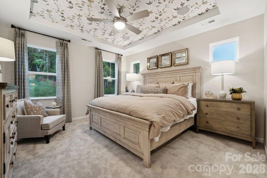 What's Special: Covered Patio | Gourmet Kitchen | Loft | Wooded View | No Rear Neighbors. New Construction - Ready Now! Built by America's Most Trusted Homebuilder. Welcome to the Avon at 8667 Miles Gap Road in Ridge at Sugar Creek. This beautiful new end-unit townhome is designed for comfort and convenience. Step inside to a bright foyer that leads into the great room, seamlessly connected to the open-concept gourmet kitchen. You’ll love the center island, walk-in pantry, and casual dining area, perfect for everyday living and entertaining. A half bath and covered outdoor living space complete the first floor, giving you room to relax and unwind. Upstairs, a spacious loft and tech space greet you at the top of the stairs. Two secondary bedrooms with walk-in closets share a full bath near the laundry room, while the primary suite offers a private retreat with an en-suite bath and generous walk-in closet. Pool and cabana now open! Ridge at Sugar Creek is a welcoming neighborhood where outdoor fun meets everyday convenience. Enjoy the brand-new pool and look forward to a planned greenway trail for even more ways to stay active. Located about 4.5 miles from Ballantyne, you’ll have easy access to I-77, I-485, and the Ballantyne Bowl’s dining and entertainment spots. Head down the road for vibrant community events and unique dining options or take advantage of quick commutes to Uptown Charlotte and Ballantyne Corporate Park. Additional Highlights Include: Gourmet kitchen and tile shower pan at primary bath. Photos are for representative purposes only. MLS#4333137
