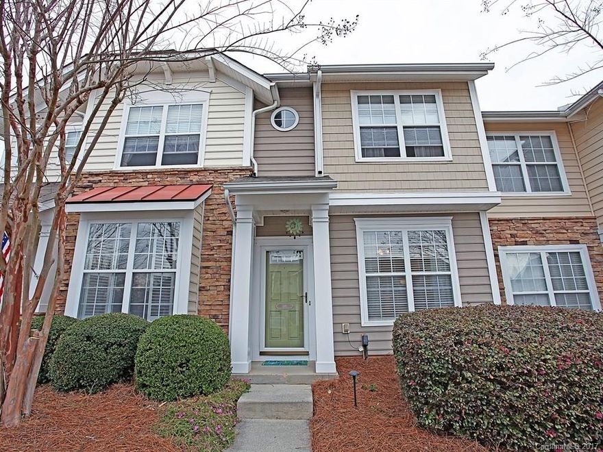 Immaculate town home in fabulous Fort Mill location! Quietly nestled in desirable neighborhood within walking distance to stores and restaurants. Sunlit open spaces & private outdoor patio. Great room w/ TV niche & fireplace. Large master suite with 2nd master suite. Former model home w/ NEW wood laminate flooring & tiled kitchen. Attic & outdoor storage space. Lg neighborhood pool. HOA dues cover rubbish, recycling, maintenance, & landscaping. Fort Mill school district- this will not last long!