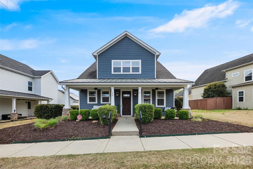 RARE NET-ZERO READY CRAFTSMAN WITH ATTRACTIVE BUYER INCENTIVES! Experience the ultimate blend of small-town charm and forward-thinking sustainability in this stunning, high-performance home. Quality craftsmanship by an award-winning local builder with 30+ years of custom home experience. Built by Thomas Construction & Restoration — With a HERS Index of 27 and 50% solar power, this residence is engineered to drastically slash utility bills. Inquire about using buyer incentives toward closing costs or a mortgage rate buy-down to significantly lower your monthly payment! 
A welcoming rocking-chair front porch leads into an airy open-concept layout with soaring 10-foot ceilings, bamboo hardwoods, and abundant natural light. The kitchen is a chef’s dream, featuring a massive center island and granite countertops. The main level features the primary suite and a dedicated flex office—ideal for a "wellness" workspace or quiet retreat.
Upstairs offers two guest bedrooms, a versatile loft, and incredible storage with a walk-in attic. Live the coveted Cramerton lifestyle just steps from local coffee shops, dining, and the South Fork River — home to a 44-acre nature preserve with trails, river access, and picnic areas — all just minutes from Belmont with an easy commute to Charlotte.