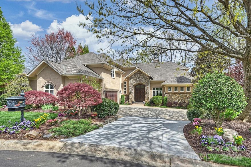 Prepare to fall in LOVE from the moment you walk through the solid mahogany double doors into the light filled foyer!  You will instantly feel the quality of this custom home, designed by Chris Phelps & built by Simonini. No detail was spared. So much to appreciate w/high-end features at every turn. Open from the LR to the GR, full-length windows offer light and amazing views of the course, & Salt water pool!  Arches and signature eased edges and detailed millwork create a sense of comfort. 1st Fl Primary Suite has built-ins, fireplace and spectacular views of the 13th fairway. The STUNNING kitchen has a new 6 burner 48" Range, new bosch DW, new sink, 48" SubZero Fridge,  and the new Blanco Pearl quartzite counters are Gorgeous!  2nd fl offers 3 lg bd rms, 2 baths, 1/2 bath, media rm, lg bonus rm.  4 beautiful fireplaces, two verandas, paver patio, pool deck, built-ins, and new lighting throughout. Do not miss the “cabana room” with sink, d/w and 1/2 bath! Pool Party, anyone?