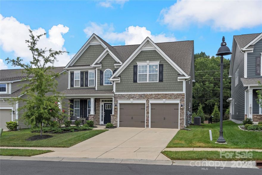 5 BEDROOMS AND 3 FULL BATHROOMS! The Fleetwood offers an open floorplan featuring a stunning 2 story foyer, dining room, a spacious kitchen open to the family room plus first floor guest bedroom with full bath. Enjoy your new designer kitchen w/ beautiful white cabinets, quartz countertops, decorative Carrara subway tile backsplash, built-in ss appliances, double wall ovens, and gas cooktop.
As you enter through the grand entrance with 2-story foyer with Crown Molding on the entire first floor and large family room with Gas Fireplace.
Upstairs you will find spacious primary room plus two other rooms plus a large bonus room. 

Seller added stone patio with fire pit and Holly Nellies trees for extra privacy in backyard.

Resort-style community that offers an array of amenities.

2 minute drive to Ballantyne for premier shopping, dining, and entertainment. 5 minutes to I-485 and close to the airport and Uptown with Low Lancaster County Taxes!