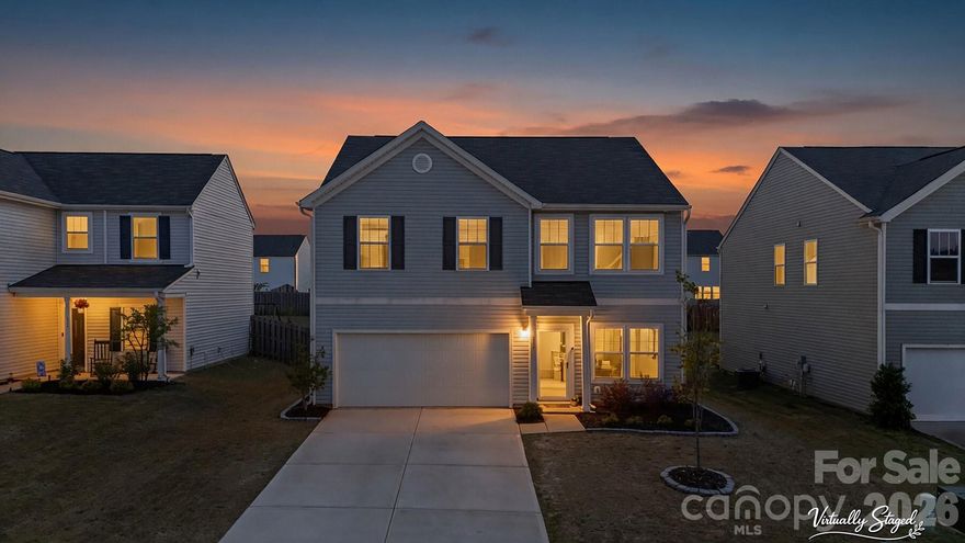 Welcome home to this modern 3-bedroom, 2.5-bathroom gem in the desirable Hidden Lakes community! Built in 2022, this beautiful single-family home offers approximately 2,524 square feet of thoughtfully designed living space on a fully fenced lot (approx. 0.17 acres).Step inside to an open-concept floor plan perfect for everyday living and entertaining. The main level features a spacious living area, a well-appointed kitchen with plenty of counter space, and a convenient powder room. Upstairs, you'll find three generously sized bedrooms, including a primary suite with a private bathroom, plus additional full baths and ample closet storage.Enjoy outdoor living in your private fenced backyard. The home sits in the family-friendly Hidden Lakes subdivision, where residents enjoy access to a community pool, clubhouse, playground, sidewalks, and scenic common areas. Additional highlights include:Energy-efficient construction, modern finishes throughout, low-maintenance living, prime location with easy access to shopping, dining, Lake Norman, and major routes. Schedule your appointment today!