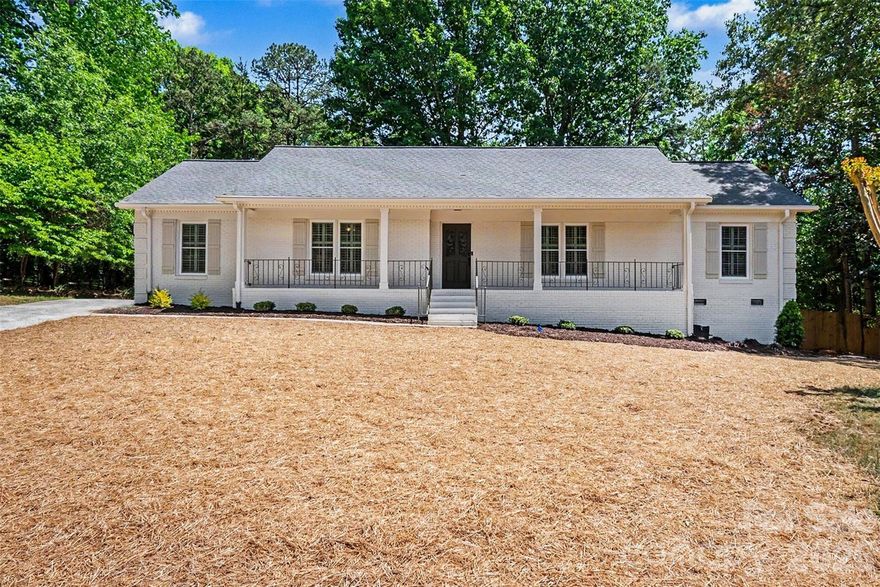 A beautifully updated full-brick ranch nestled at the end of a quiet cul-de-sac in sought-after South Charlotte. This  home has been thoughtfully renovated to offer a perfect blend of modern finishes and classic comfort, all within a spacious single-level layout spanning over 2,300 square feet. Step inside to find bright, inviting living spaces enhanced by stylish updates throughout. The renovated kitchen shines with contemporary cabinetry and sleek countertops—ideal for both everyday living and effortless entertaining. The home’s versatile floor plan features multiple flex spaces that can easily adapt to your needs, whether it’s a home office, workout room, playroom, or additional den. Both full bathrooms have been refreshed with modern touches, creating calming, spa-inspired spaces. Generous living areas provide room to gather, while still offering cozy corners to unwind. Relax the evening away on the back deck while listening to the gentle sounds of nature. Situated on a peaceful, established street, this home offers easy access to shopping, dining, parks, and major roadways, along with a variety of nearby public and private school options. Combining thoughtful updates, flexible living, and a prime location, 7806 Snowden Lane is ready to welcome you home