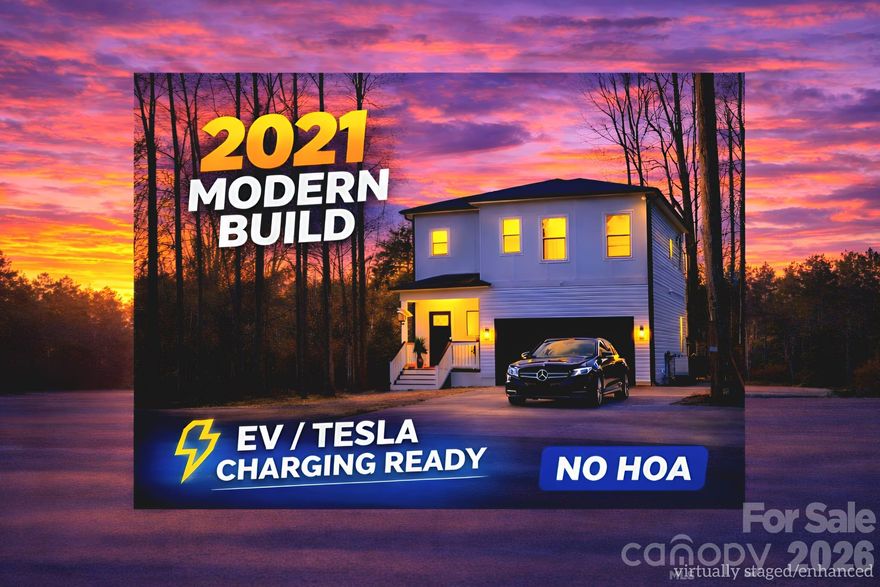 MODERN ARCHITECTURE & DESIGN
Built in 2021 this house is thoughtfully crafted, California-modern-inspired design with a sleek hip roof, making a distinctive architectural statement in the Matthews / Charlotte, NC area.

OPEN-CONCEPT LIVING
the home offers excellent energy efficiency and low maintenance, paired with a bright, open-concept layout designed for modern living. The main level seamlessly connects the living, dining, and contemporary kitchen spaces. Upstairs, you’ll find a serene primary suite along with flexible rooms perfect for guests, a home office or kids

ADDED VALUE & PEACE OF MIND
Even though this home is a newer build, the seller is offering a home warranty for added peace of mind—a rare and valuable.

EV-READY & FUTURE-FORWARD
The home is EV-ready, featuring a Tesla/electric car charging outlet—a rare, value upgrade that adds both convenience and future-forward appeal.

PRIME LOCATION  
Located in the highly desirable 28105 zip code, you’re just 12 miles from Uptown Charlotte and close to major employers such as Bank of America and Lowe’s. Popular destinations including Ballantyne, Costco, and the Sportsplex at Matthews are only minutes away. 

SCHOOLS & LIFESTYLE
Families will appreciate access to top-rated schools, new owners will love the balance of suburban charm with easy access to Charlotte’s thriving economy.

A RARE OPPORTUNITY
—schedule your showing and experience it for yourself.
One or more photos Virtually staged/enhanced. Please do not disturb the occupants Showings are available by approved appointment only.
