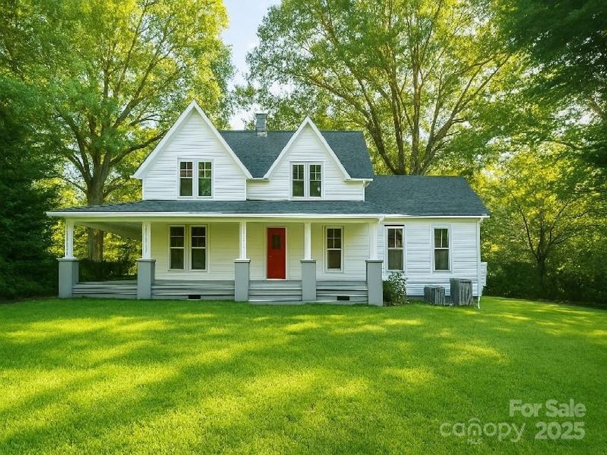 Amazing Farm House in Troutman, NC. This updated 4 bedroom and 3 bath home with a wrap around porch sits on just under an acre of land. The main level boasts a living room, den, formal dining room and an nice sized kitchen. The primary suite is on the main level with a walk in closet and barn door. There is an additional full bath on the main level for guests. The upper level has 3 bedrooms and office/sunroom and the 3rd full bathroom. See offer instructions in the agent only comments.