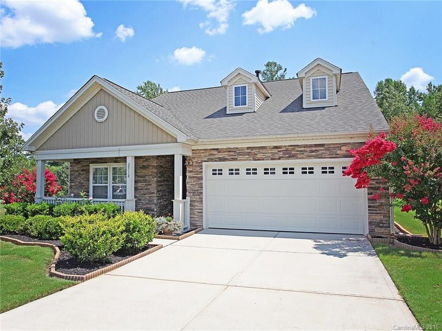 Beautiful RANCH in Amenity Rich Community! Fabulous Covered Patio w/ retractable awning & private stone half wall. Backs to woods. ALL the Right Living Spaces: Formal Dining, Brkfst Area & kitchen open to Great Rm, Guest Suite + Study (can be used as 3rd Bdrm) Elegant Master Suite w/full private Bath & walk-in closet. Enjoy the pool w/ slide, tennis, fitness center & clubhouse. Lawn maintenance included! Perfectly located on quiet cul-de-sac lot w/convenient access to I-77, Tega Cay & Fort Mill!