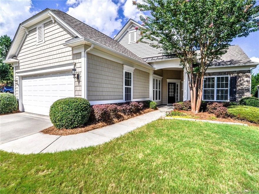 Beautiful sunny Surrey Crest model freshly painted is ready to move in, 2BD/2BA with Sun Room and office sits on a large cul-de-sac lot. In ground irrigation front and back, paver patio with lots of privacy to enjoy the outdoors. Kitchen with granite counters, roll out shelving, solar light and large work island.  Upgraded hardwood floors in living areas, crown moldings, Great Room fireplace.  Check out this 55+ community and the active adult lifestyle of Sun City Carolina Lakes. See 3D video.