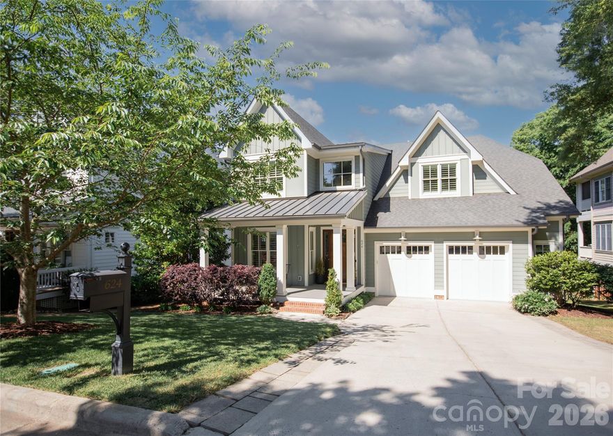 A true gem in the heart of Downtown Davidson, this exceptional custom home by John Marshall Custom Homes blends timeless design with modern sustainability - just blocks from Davidson College, Main Street, and everything that makes this community so sought after.

Thoughtfully designed for both everyday living and entertaining, the light-filled floor plan features rich hardwood floors, a chef's kitchen with quartz countertops, Thermador appliances, double ovens, and an oversized island that anchors the space.  The family room with gas fireplace opens seamlessly to a screened porch overlooking a private, wooded setting - creating a peaceful connection between indoor and outdoor living.

With six bedrooms and five baths, the home offers incredible flexibility, including a main level office or guest suite with a full bath.  Upstairs, the primary suite is a true retreat with a spa-like bath, soaking tub, walk-in shower, and expansive closet.  The finished basement extends the living space with a second family room, kitchenette, additional bedroom and bath, plus unique features like a play nook and rock climbing wall.  

Outdoor living is equally impressive, with a covered patio, swing, and stone terrace designed for relaxation or entertaining.

Carefully constructed and LEED CERTIFIED, this home offers the rare combination of thoughtful craftsmanship, energy efficiency, and elevated design - all in one of Davidson's most desirable locations.