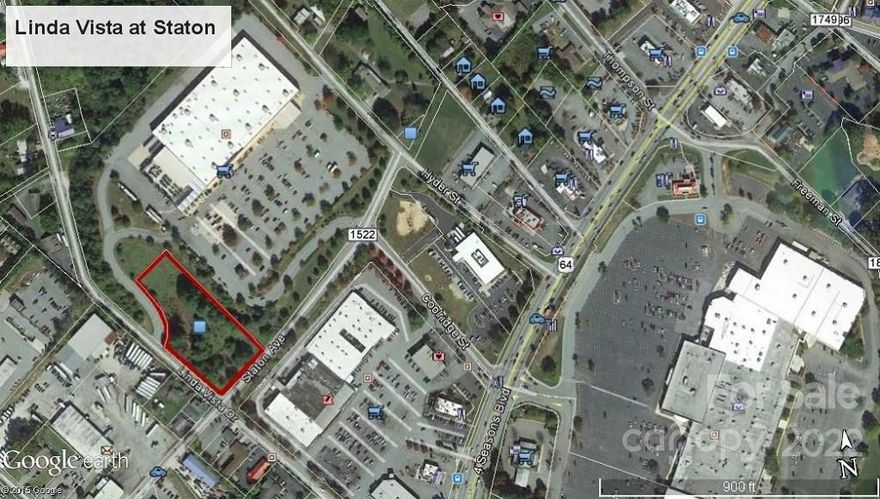 Excellent 2-acre corner parcel in front of Home Depot at Linda Vista Drive and Staton Avenue. Great visibility, just one block off Four Seasons Blvd., with 34,000 cars per day, and Blue Ridge Mall.