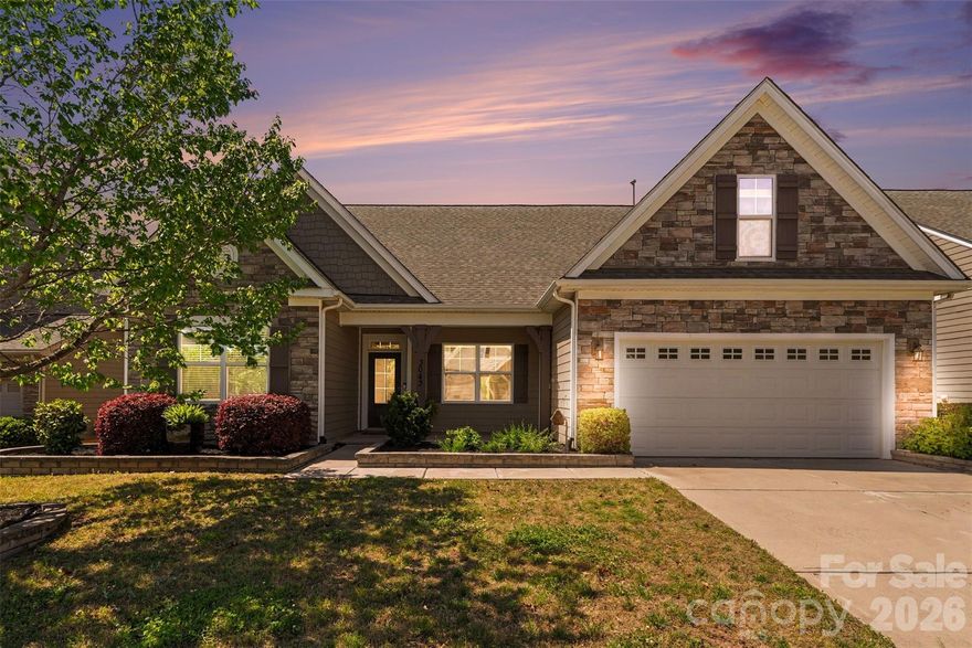 Priced to sell! Your next chapter starts in this resort style community of Walnut Creek in Lancaster, SC.  Walnut Creek is an amenity-rich neighborhood in an area that makes Indian Land, Waxhaw, Lancaster , Rock Hill and Fort Mill within easy reach.  3043 Burgess is a one story home with a flex room with a full bathroom over the two-car garage that can be used for a bedroom, a bonus room, a playroom, or whatever you want it to be. On the main level, you have the large primary bedroom with tray ceilings , an ensuite bathroom and large walk-in closet and 2 bedrooms that share another full bathroom.  The stunning designer kitchen has a breakfast nook and a full dining room, and a large living room with a gas fireplace offer plenty of space to live daily and entertain.  The laundry room/mudroom rounds out the downstairs and out the back door is a private patio for outdoor living. The carpet is new and the home has fresh paint throughout. The floorpan is uploaded in the photos, so scroll through them to the end. Residents of Walnut Creek enjoy resort-style amenities, including 2 community pools, a clubhouse, tennis and pickleball courts, a playground, a pond, walking trails, and more.
