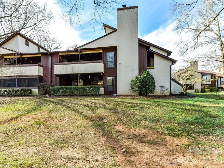 Welcome to this 1st-floor end-unit condo in the Brandywine. Offering 2 bedrooms, 2 full bathrooms, and approximately 1,120 square feet, this condo features a practical open layout with a spacious living room, dining area, and kitchen that work well for everyday living and entertaining. Laminate flooring runs through the main living areas including the bathrooms, while both bedrooms have carpet for added comfort. The split-bedroom plan gives added privacy, and the primary suite includes its own full bath and walk in closet. Enjoy the enclosed patio for morning coffee, extra outdoor living space, or a quiet place to relax. This condo also includes a laundry closet, 2 exterior storage closets, 2 parking spaces and access to the Brandywine community amenities, including a pool and pond. Conveniently located in Charlotte, this home offers low-maintenance living in a well-established community. All fireplaces are non-functional and not allowed to be used per the HOA. Currently tenant occupied on a month to month lease with a 30 day notice required for move out which can be given upon accepted contract.