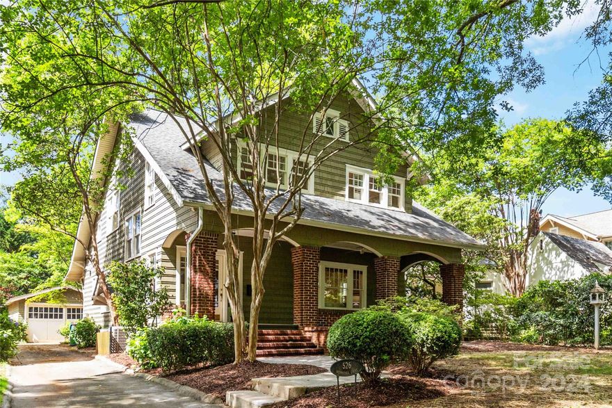 Welcome to 526 Hermitage Ct, an updated, original home located on a historic and tranquil street in the heart of Myers Park. Upon entering, you are greeted by high ceilings and a well-designed floor plan that seamlessly connects the living spaces. The renovated kitchen is a chef's delight, featuring high-end appliances, ample counter space, storage, and a wall of windows overlooking the serene backyard; making meal preparation a joy. The adjoining dining area is perfect for hosting intimate gatherings or large dinner parties. The primary bedroom offers a peaceful retreat, complete w/spacious, renovated en-suite bathroom, & two walk-in closets. Outside, the property features a detached garage, providing convenient parking and additional storage space. The backyard presents a serene outdoor oasis, ideal for enjoying the beautiful Charlotte weather. Conveniently located walking distance to restaurants, shops, and parks. This home offers the perfect combination of comfort and convenience.