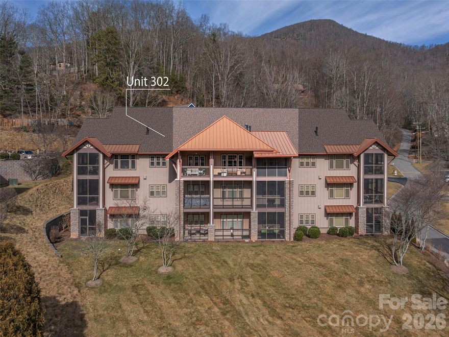 Perched on the top floor of Persimmon Point at Maggie Valley Club, this one-owner mint condition condo has been immaculately maintained. Overlooking the Club and its pristine fairways, the unit captures breathtaking southerly mountain views, creating a stunning backdrop from the vaulted great room and bedrooms. Designed for both comfort and convenience, the building offers elevator access, excellent parking, and easy accessibility. Ownership includes propane for the vented gas fireplace in the great room, high-speed internet, and membership to Maggie Valley Club with access to its sought-after amenities. A large storage unit, conveniently located just outside the condo, adds even more practicality to this exceptional, low-maintenance mountain retreat.