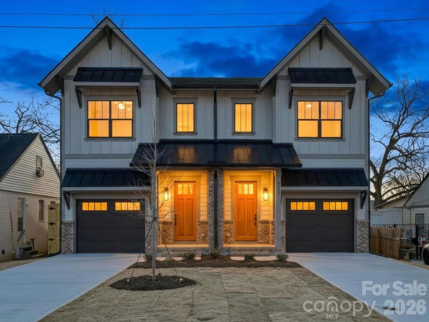 Impeccable and chic, this new-build LOSO townhome residence located at 431 W. Peterson is the epitome of modern elegance! Upon entry you will discover a sophisticated 3-bedroom, 2.5 bath interior that shows more like a single family homes than a typical townhome complete with tall ceilings/doors and custom millwork throughout. Undoubtedly The 1st thing you will notice are the real solid white oak floors that are throughout both floors of the home. Show off your skills in the entertainer’s kitchen, featuring a massive multi-seater quartz waterfall island, high-end stainless steel appliances, custom made range hood, and beverage fridge. Off the kitchen is a custom walk in pantry. In the light and bright main living area you will love the gorgeous accordion style sliding doors to your covered screened porch which allows a seamless flow from the warmth of the living room’s sleek linear gas fireplace which is surrounded by custom built in shelving.  Among the comfortable bedrooms, the primary suite steals the show with a sun-soaked soaking tub area, breathtaking custom walk-in closet, and spa-like ensuite showcasing a rainfall shower and stand alone soaking tub. With a screened-in covered rear porch and 8 foot tall fully fenced backyard, you’ll have plenty of privacy and space for outdoor celebrations while enjoying watching TV and entertaining during any season. Premium perks include tankless hot water heater, and an attached 1 car garage with epoxy floors. This coveted Southend location is walkable to Olde Mecklenburg brewery, cats light rail, etc. Come take a tour of this new construction Iconic Builders home before it’s too late.