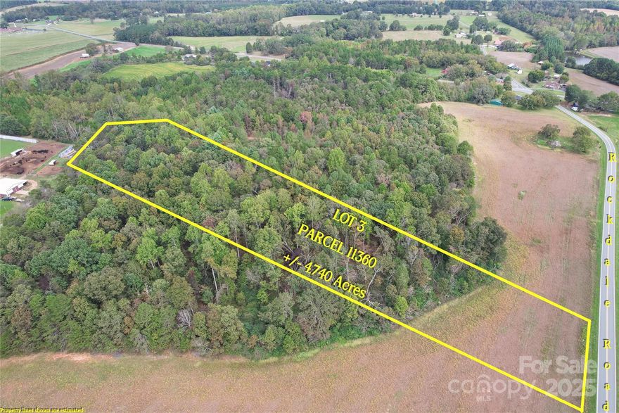 Come purchase tract #3 (out of six acreage tracts) which is unrestricted at Rockdale Acres! Discover a dream home-build property, offering the perfect setting for your future homestead with premium acreage tracts with truly gentle topography; varying between open field and wooded landscapes. The property was previously in farm-use making it an excellent choice for those looking to establish their home-build along with a small family farm, hobby farm, peaceful outdoor amenities, or garden spaces. This lot offers road frontage of more than 220' on the quiet Rockdale Rd; however, only steps from Hwy 27 for your convenience. Land like this doesn’t last long on market! This parcel comes in at 4.74 acres +/-, with the recorded plat in attachments. 

This gentle topography makes home construction simple while preserving the charm of country living. Surrounded by nature yet offering easy access to nearby amenities, this tract delivers both peace and practicality—a true blank canvas ready for your vision.

For the outdoor enthusiast you are only a short 15 minute drive to South Mountain State park with 3.5 miles of hiking trails, 17 miles of biking trails, fishing, picnicking, elevations at 3,000 feet, an 80' waterfall, and more! 20 minutes to Lincolnton, 30 minutes to Hickory Regional Airport, 55 minutes to Charlotte Douglas International Airport, 75 minutes to Asheville NC, & 90 minutes to Boone NC.

*This land is a “builder exclusive"! To purchase this property from the seller (Key Builders), the buyer must sign a home-build contract and build with the seller/builder at the time of purchase.*

*No restrictions, no CCRs, no deed restrictions.*
*Images show the parent parcel ID because IDs were not assigned at time of listing.*