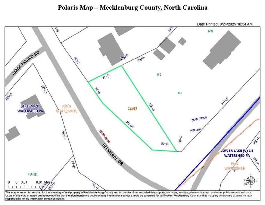 Vacant lot in a prime location near the Whitewater Center and the Charlotte Airport. Quick and easy access to 485.