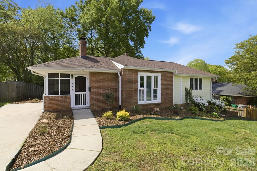 Charming 2-bedroom, 2-bath home in highly sought-after Madison Park! A welcoming side screened porch invites you into the home, offering a functional open floor plan with flexibility for living/dining spaces & wood floors throughout. The spacious family room opens to a fantastic deck overlooking a private backyard. Currently configured as a 2-bedroom, the front office can easily be converted back to a third bedroom if desired. Freshly painted with a new roof installed in 2026, this home presents an excellent opportunity to move right into one of Charlotte’s most desirable neighborhoods with potential to make it your own!