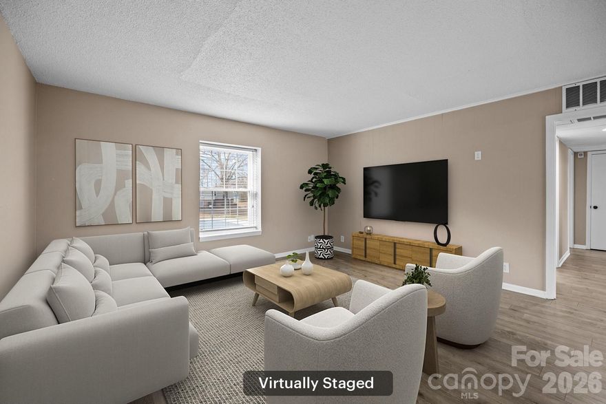 Welcome to Dillworth Edge at 2630 Park Road, Unit H—where modern living meets one of Charlotte’s most beloved neighborhoods. This beautifully updated 3-bedroom, 2-bath condo features a spacious open floor plan, a refreshed kitchen with updated appliances and a warm mix of carpet and laminate flooring throughout. The living area flows effortlessly to a covered private balcony, perfect for morning coffee or weekend entertaining. Enjoy the convenience of an in-unit washer and dryer, assigned on-site parking, and a community pool just steps from your door. Located just minutes from Freedom Park, Park Road Shopping Center, Uptown, and local favorites, this is a rare opportunity to live stylishly in a prime Charlotte location. Don’t miss this gem.