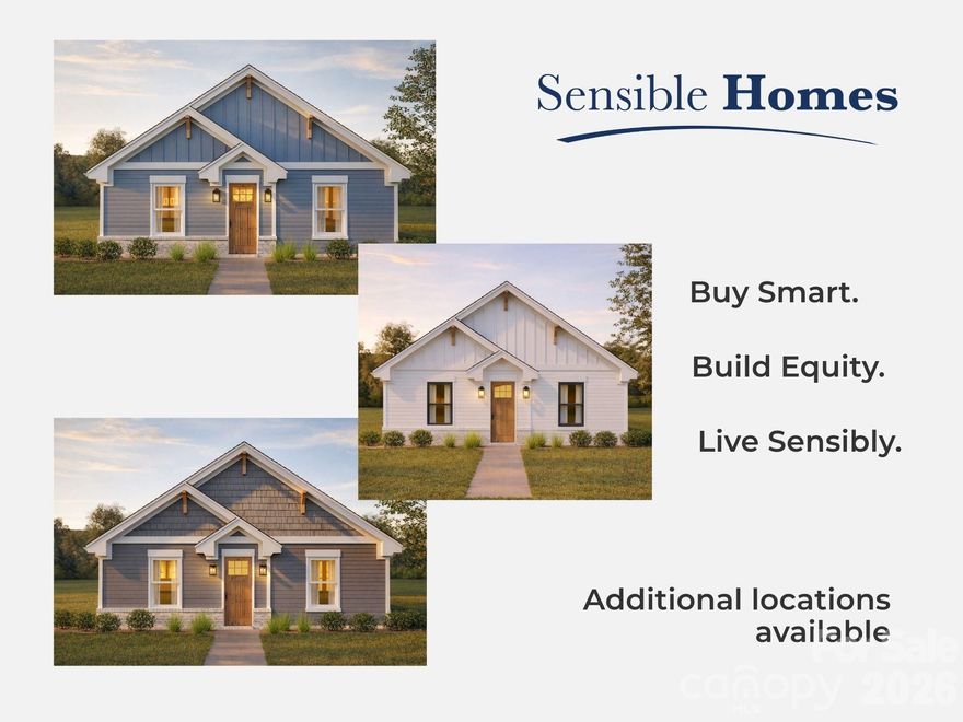 New Construction Modern Craftsman Bungalow — No HOA — 100% financing and $15K down payment assistance options available (subject to lender approval) that may make homeownership more accessible than you think.  Rare opportunity to own NEW Construction at this price point in Stanly County, where many newer homes are often price well above this range.  A standout alternative to older homes in this price range that may require updates or renovations.   

Built by Sensible Homes, this thoughtfully designed home features a designer-inspired open floor plan created to live larger than its square footage, offering open living spaces and modern finishes designed for comfortable everyday living.

Interior highlights include granite countertops, soft-close shaker cabinetry, kitchen island, tray ceiling in the main living area, durable LVP flooring, and a private primary suite accent wall.  Craftsman-inspired exterior details, including architectural corbels and charming accents, enhance curb appeal while maintaining a clean, modern aesthetic. 

Conveniently located near downtown Albemarle’s colleges, shops, dining, and community events, a short drive to Uwharrie National Forest, Lake Tillery & Lake Badin for multiple water sports, outdoor trails, and recreation, this home blends modern and low maintenance living with small-town accessibility and outdoor entertainment.

Home is currently UNDER CONSTRUCTION. Photos are representative of similar completed homes; finishes, plans and selections may vary. Part of the Modern Craftsman Bungalow Series by Sensible Homes, with additional locations now building across Stanly and other counties.  BUY SMART.  BUILD EQUITY.  LIVE SENSIBLY.