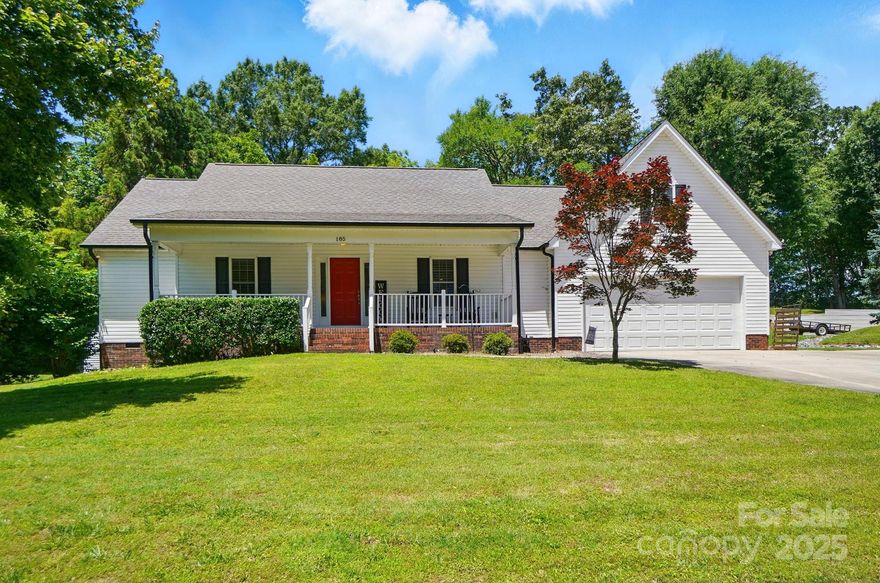 Welcome to this charming 4-bedroom, 2-bathroom home featuring a desirable split floorplan and a finished room over the garage. Find additional unfinished space just off the room upstairs that is being used as walk out attic space but can be finished as an additional room.  There is already plumbing if you want to add a bathroom upstairs! The spacious kitchen offers ample counter and cabinet space. Nestled on a .34-acre lot with a fully fenced and private backyard, you'll enjoy outdoor living with a retractable Sunsetter awning over the back patio and a welcoming front porch. An extended driveway provides added convenience. Located just a few doors down from the Concord Swim Club and minutes from downtown Concord, this home offers both community and convenience. Additional features include an irrigation system, and all appliances—refrigerator, washer, and dryer—convey with the sale. Plus, a home warranty is included for peace of mind. Painting allowance with acceptable offer.