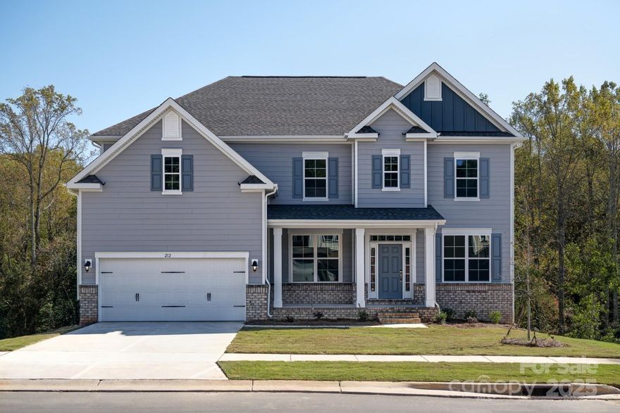 This 2 story has unfinished basement  Inside, the first floor features an office, formal dining, breakfast area, greatroom, gourmet kitchen - all areas with upgraded 8-foot tall interior doors. The kitchen delivers with quartz countertops, large island, stainless appliances, under cabinet lighting, pot/pan drawers, drop in cooktop, wall mounted oven & microwave, dishwasher & pantry. Greatroom boasts a fireplace w/mantle. Guest suite on main level tucked away for privacy. Upstairs, the luxurious primary suite indulges with spa bath(shower head & tile seating on both ends) double sin]nks & massive walk-in closet. Jack & Jill bedrooms & the 5th bedroom comes with its own private bath. Oak tread stairs add elegant detail. Custom shelving throughout home. 2 car garage.  Let your imagination run wild with the unfinished basement that includes plumbing rough, keyless lights & some framed walls.Truly need to see home to appreciate all it offers. Easy access to shopping and dining.