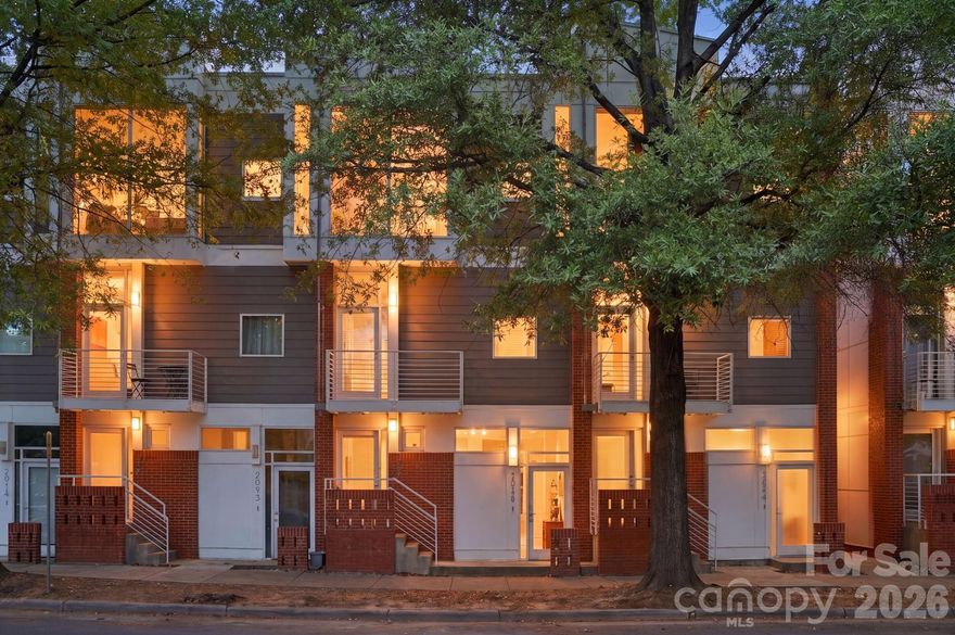 Tucked in the heart of Dilworth — steps from South End’s best restaurants, coffee shops, and the Light Rail — this two-story condo offers the kind of low-maintenance, lock-and-leave lifestyle that’s genuinely hard to find.

A striking spiral staircase anchors the open main level, where a renovated kitchen (2018) flows into a bright, welcoming living space made for both everyday living and easy entertaining. Upstairs, the generous primary bedroom opens to a private balcony — your spot for morning coffee or evening wind-downs — alongside an updated bath (2018) with a walk-in shower and custom closet cabinetry.

The big-ticket items are already handled: HVAC, water heater (2022), and brand-new washer and dryer (2026). A covered carport with one assigned space plus easy street parking rounds it out. Water, trash, and recycling included in HOA.