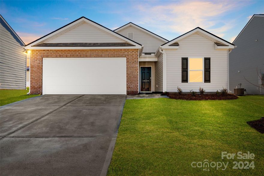 New Construction Macon K plan. Open concept with site lines straight from kitchen to the family room. Kitchen features 36" WHITE shaker cabinets, granite countertops w/white tile backsplash, upgraded laminate flooring in the common areas.3 bedrooms (one bedroom is configured as a Primary Suite). This home is an incredible value with all the benefits of new construction and a 10 yr. Home Warranty! Our Home Is Connected package includes programmable thermostat, Z-Wave door lock and wireless switch, touchscreen control device, automation platform, video doorbell, and an Amazon Echo Device. All home features are subject to change without notice. Internet service not included. Sq. footages are approximate. 
***Pictures, photographs, colors, features, & sizes are for illustration purposes only & will vary from the homes as built.***