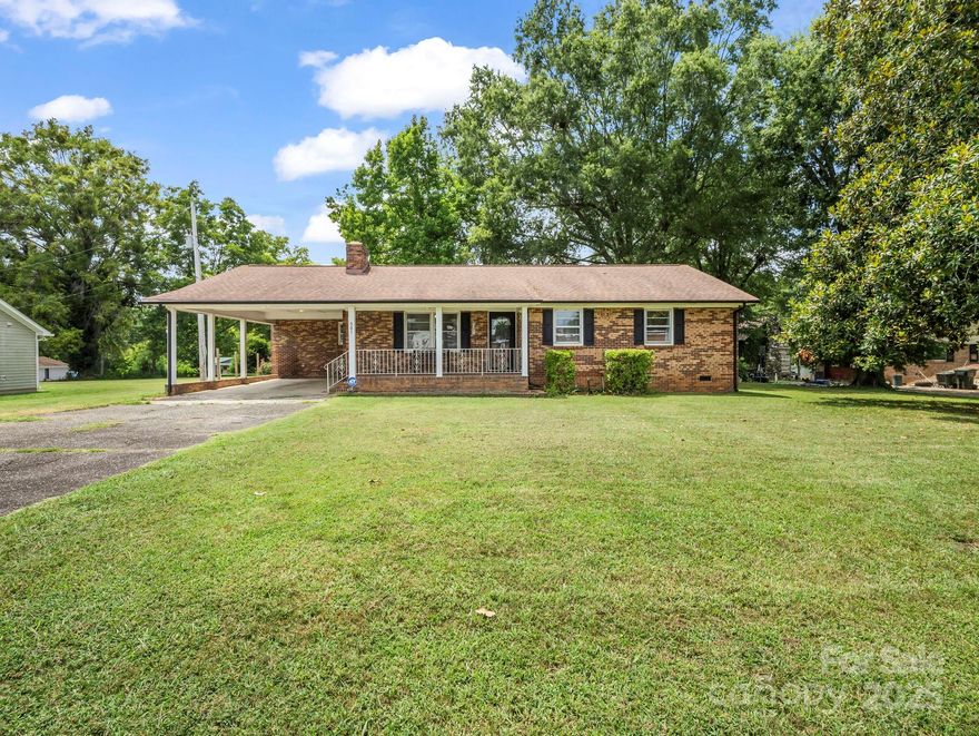 Well-kept full brick home offering 3 bedrooms and 1.5 baths, nestled in a quiet setting with thoughtful updates throughout. Enjoy the convenience of a newly installed walk-in shower, a spacious laundry room with abundant storage and a utility sink, and a clean, well-maintained crawl space. The kitchen comes fully equipped with appliances, making move-in a breeze. Relax on the covered front porch or take advantage of the single carport with multiple driveway spaces for guests. A handy storage building in the backyard adds even more value to this solid, easy-to-maintain home.  Convenient location just off Hwy 150 thoroughfare and 274 intersection.