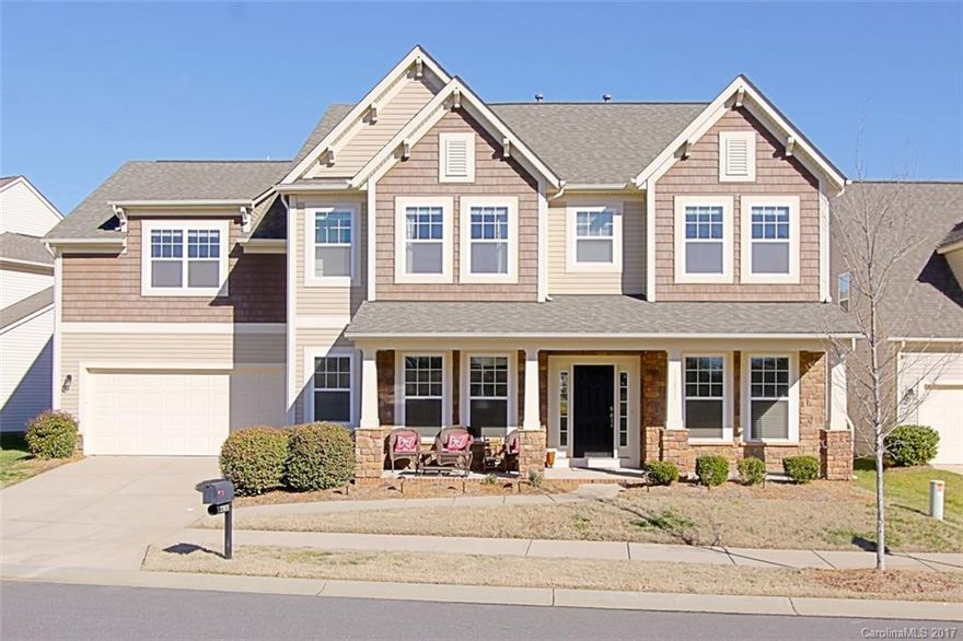This spacious home is spectacular for entertaining inside and out. Enjoy a beverage with your friends and neighbors on the porch, patio or inside its VERY LARGE open kitchen with endless countertops and plenty of storage, neighborhood pool only 2blk away, enjoy the many social events and festivals the community sponsors. 20min from uptown, 25min to airport, 10min from Birkdale and minutes from plenty of shopping, restaurants, parks and I-77.