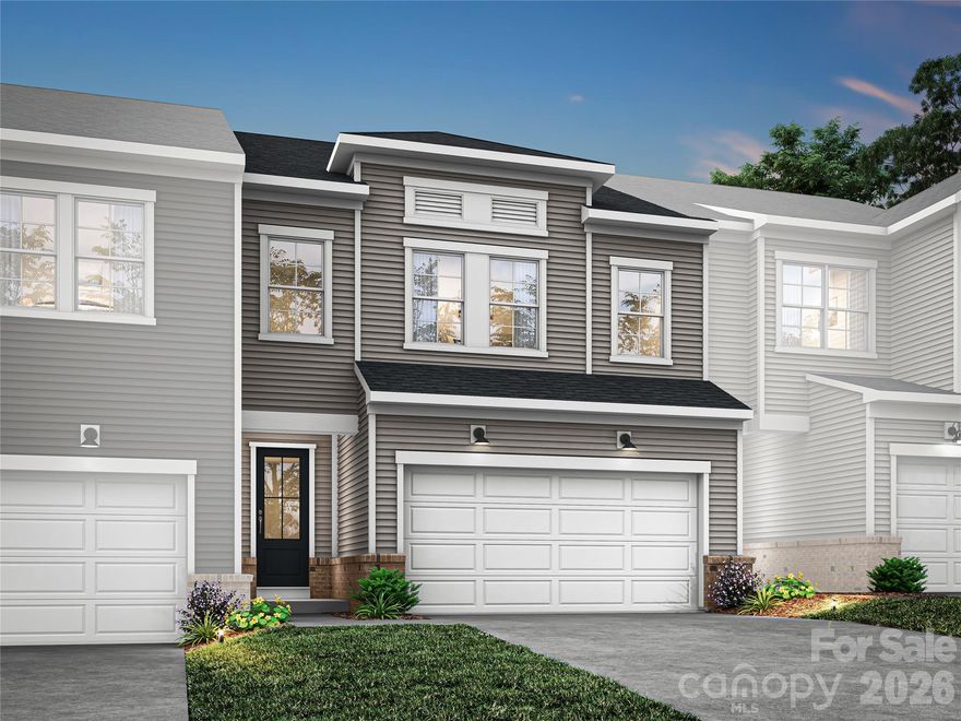 Tucked into a quiet cul-de-sac at Millstone in Cramerton, NC, this Catawba plan home will back up to a wooded tree line where mornings on your extended 8x8 outdoor living space will feel genuinely removed from the pace of everyday life, all while keeping Charlotte well within reach. Inside, the open first floor will revolve around a well-appointed kitchen built for both weeknight cooking and weekend hosting, anchored by direct vent ventilation and plenty of room to gather. Oak box stairs will lead you up to a versatile loft — ready to become the home office, play area, or reading nook your lifestyle calls for — alongside three bedrooms, two full baths, and a dedicated laundry room that will keep everything organized and out of the way. The primary suite will feature a tiled shower with a sleek, spa-like finish, and with Designability still available, you have the opportunity to personalize finishes and selections through our two-time award-winning Design Studio before this home is complete. A two-bay front-load garage with a full-length driveway will round out a home that balances low-maintenance townhome living with the space, storage, and style you would expect in a townhome design. With an expected move-in of October 2026, there is still time to make this one entirely your own. Schedule your appointment today.