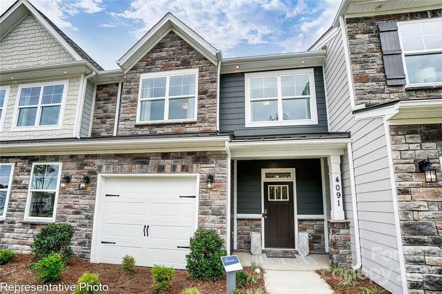 This Ashland plan has 3 bedrooms, 2.5 baths, and more than 1,800 square feet. The main floor includes the kitchen, dining area, and family room, and features EVP flooring throughout. The upper floor has a loft, laundry room, 2 secondary bedrooms, and the primary suite. The primary bath has a tiled shower and double bowl vanity. The kitchen features white cabinets, granite counters, a ceramic tile backsplash, and stainless appliances including a gas range. Additional 'extras' include a tray ceiling in the foyer, a drop zone and quartz counters in all baths. This home has a privacy fence between rear yards. Pool & Cabana, Dog park, playground, & paved walking trail now open! Proud to be named 2023 Builder of the Year, by the Home Building Association of Greater Charlotte! Ask about special below-market fixed-rate financing!