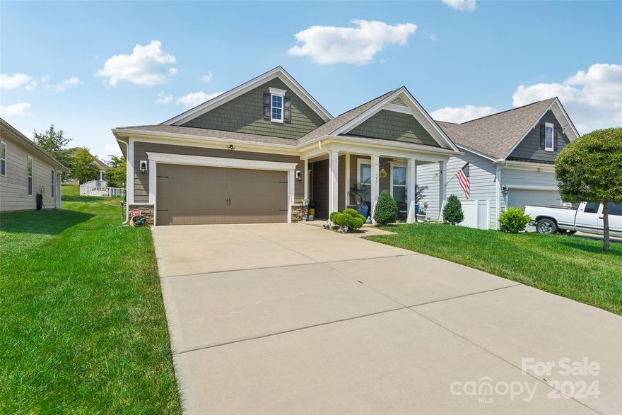 This wonderfully maintained single story gem in desirable Cypress Point is an entertainer's dream! With upgraded light fixtures and ceiling fans throughout, this split bedroom floor plan has an open concept living, kitchen and dining area. The third bedroom also functions as an office, with French Doors leading to the main hallway. The primary bedroom is in the rear of the home and features a large walk-in closet through the primary bathroom. The large kitchen island also features a breakfast bar for additional seating beyond the dining area. Covered front and rear porches provide ample outdoor space. The yard also features in-ground irrigation.