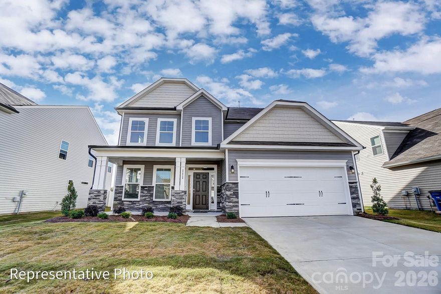 New construction in Huntersville near Birkdale Village and a short drive to Uptown Charlotte! This 3-story Cypress plan offers 4 bedrooms, 4 full baths, and more than 2,700 square feet of living space. The second-floor primary suite is a true retreat with a sitting room, a spacious bedroom, and a tiled luxury shower with semi-frameless door in the bathroom. The guest bedroom on the main has access to a full bath with a 4-ft shower with bench seat while the secondary bedroom on the upper floor is next to a full bath with tub/shower combo. The large third-floor bedroom has an en-suite bath with a tub/shower combo as well. All bathrooms feature white cabinetry and white quartz counters. The main floor features an office with faux coffered ceiling, family room with gas fireplace, and a designer kitchen with white cabinets, quartz counters, tile backsplash, and stainless appliances. The upstairs loft offers another convenient gathering place inside while the rear, screened porch offers a great place to gather outside. Visit today and find out more about this amazing home!